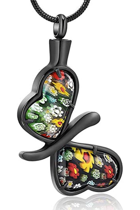 Cremation Jewelry For Ashes - Memorial Keepsake For Beloved's Ashes Urn Pendants Butterfly Cremation Necklace For Ashes For Women