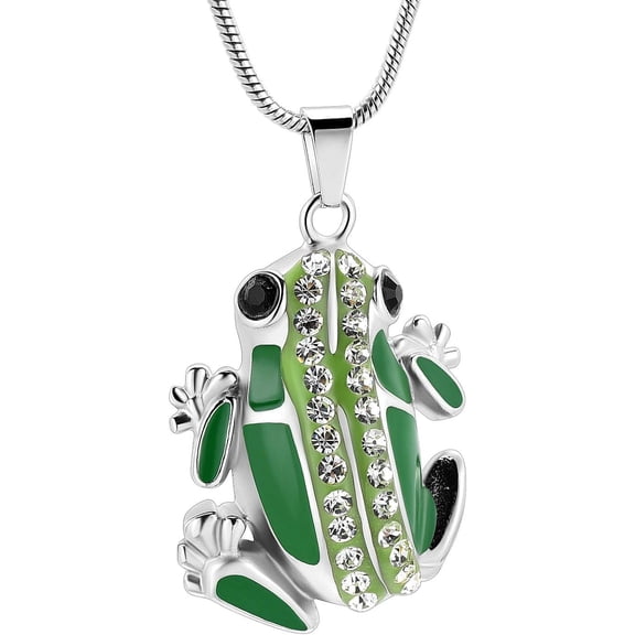 Cremation Jewelry Frog Shape Urn Necklace Ashes Keepsake Holder Memorial Urn Necklace Sweater Necklace