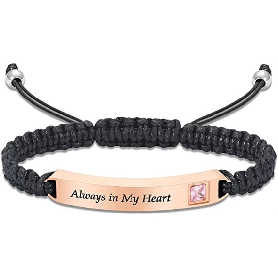 Cremation Jewelry Heart Urn Bracelet for Ashes Women Men Adjustable Braided Bracelets Heart Link Cremation Memorial Bracelet