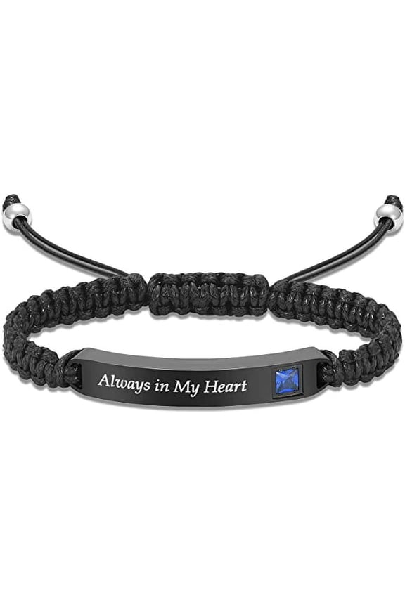 Cremation Jewelry Heart Urn Bracelet for Ashes Women Men Adjustable Braided Bracelets Heart Link Cremation Memorial Bracelet