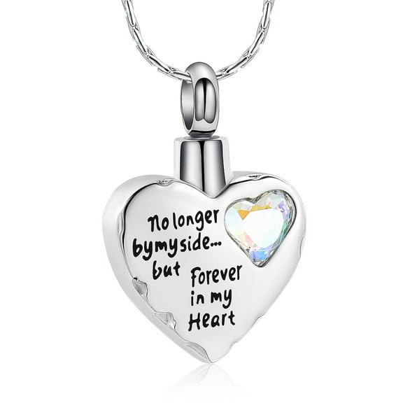 Cremation Jewelry Heart Urn Necklace for Ashes Birthstones Heart Memorial Keepsake Ashes Urn Pendant for Human / Pet Ashes for Women Gift