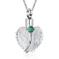 thumbnail image 1 of Cremation Jewelry Heart Urn Necklace for Ashes for Women Angel Wing Memorial Keepsake Birthstone Pendant, 1 of 7