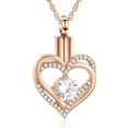 thumbnail image 1 of Cremation Jewelry Heart Urn Necklace for Ashes for Women Gilrs Memorial Keepsake Birthstone Pendant, 1 of 6