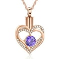 thumbnail image 1 of Cremation Jewelry Heart Urn Necklace for Ashes for Women Gilrs Memorial Keepsake Birthstone Pendant, 1 of 6