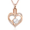 thumbnail image 1 of Cremation Jewelry Heart Urn Necklace for Ashes for Women Gilrs Memorial Keepsake Simulated Birthstone Pendant, 1 of 6