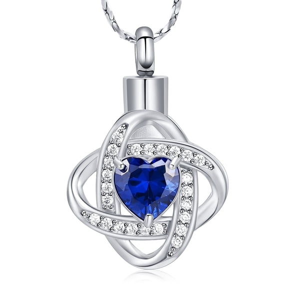 Cremation Jewelry Heart Urn Necklace for Ashes for Women Memorial Keepsake Simulated Birthstone Pendant for Loved Ones