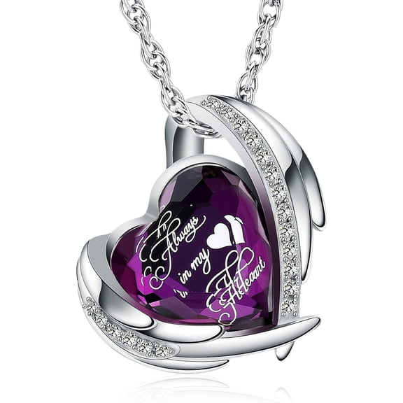 Cremation Jewelry Heart Urn Necklace for Ashes for Women Loved One Angel Wing Crystals Memorial Keepsake Ashes Pendant