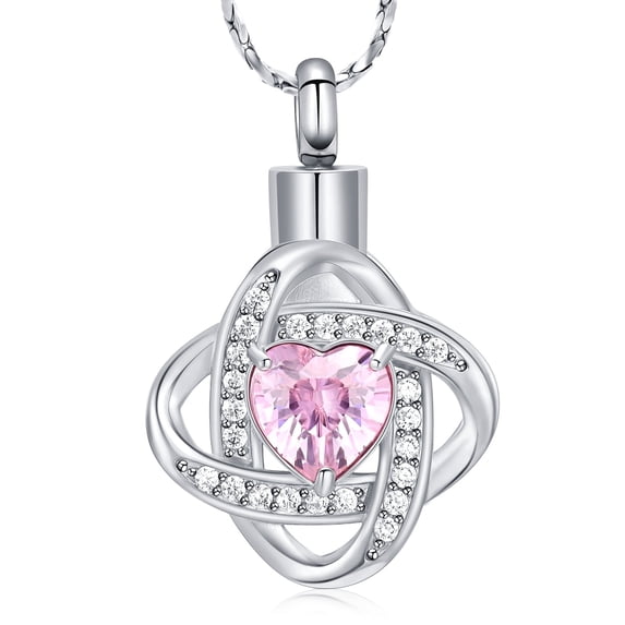Cremation Jewelry Heart Urn Necklace for Ashes for Women Memorial Keepsake Simulated Birthstone Pendant for Loved Ones