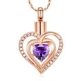 thumbnail image 1 of Cremation Jewelry Heart Urn Necklace for Women Birthstone Memorial Jewelry Pendant for Ashes for Human Pet, 1 of 5