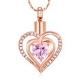 thumbnail image 1 of Cremation Jewelry Heart Urn Necklace for Women Birthstone Memorial Jewelry Pendant for Ashes for Human Pet, 1 of 5