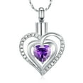 thumbnail image 1 of Cremation Jewelry Heart Urn Necklace for Women Birthstone Memorial Jewelry Pendant for Ashes for Human Pet, 1 of 5