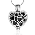 thumbnail image 1 of Cremation Jewelry Heart Urn Necklaces for Ashes for Women Flower Memorial Mini Keepsake Ashes Hollow Pendant Ashes Holder, 1 of 6