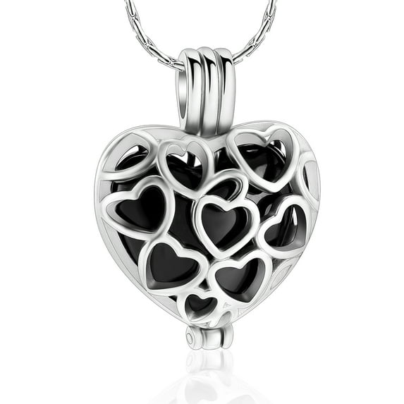 Cremation Jewelry Heart Urn Necklaces for Ashes for Women Flower Memorial Mini Keepsake Ashes Hollow Pendant Ashes Holder