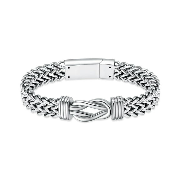 Cremation Jewelry Infinity Knot Urn Bracelet for Human Ashes for Women Men Stainless Steel Memorial Keepsake Link Bracelet Ash Holder