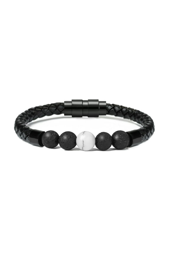 Cremation Jewelry Lava Stone Urn Bracelet for Ashes for Women Men Chakra Healing Balancing Genuine Leather Memorial Bracelets