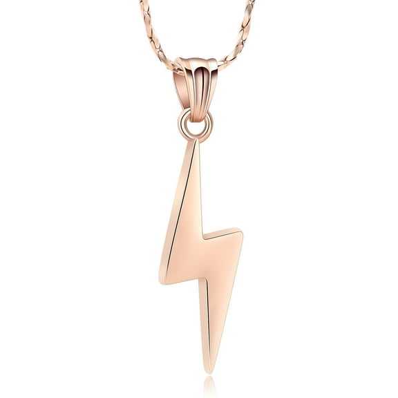 Cremation Jewelry Lightning Urn Necklace for Ashes Stainless Steel Cremation Necklace Memorial Ashes Keepsake Pendant for Women Men