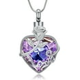 thumbnail image 1 of Cremation Jewelry Love Heart Urn Ashes Necklace for Women Rose Flower Crystals Ash Loved One Memorial Pendant, 1 of 7