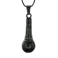 thumbnail image 1 of Cremation Jewelry Microphone Urn Pendant Necklace with Note Stainless Steel Headphone Keepsake Memorial Ash Jewelry(Black), 1 of 7