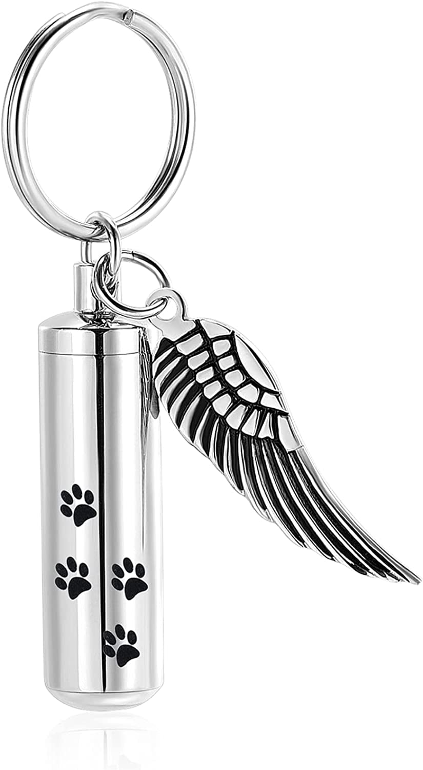 Cremation Jewelry Paw Print Urn Keychain for Human Ashes Cat Dog ...