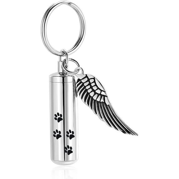 Cremation Jewelry Paw Print Urn Keychain for Human Ashes Cat Dog Memorial Kepsake Jewelry for Women Men