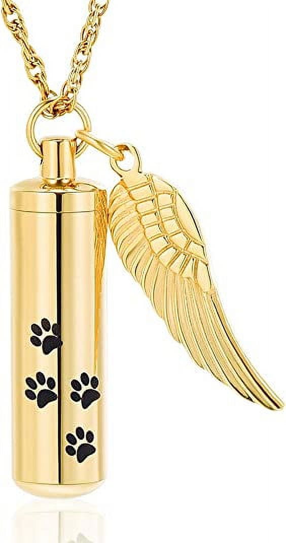 MUERDOU Collana Portaceneri A Cilindro In Acciaio 316L | Medaglione Commemorativo 44,5 Mm, Con Zirconi, Per Ceneri O Capelli