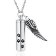 thumbnail image 1 of Cremation Jewelry Paw Print Urn Necklaces for Human Pet Ashes Cylinder Urn Pendant Keepsake Memorial Ash Locket Holder Necklace for Men Women, 1 of 7