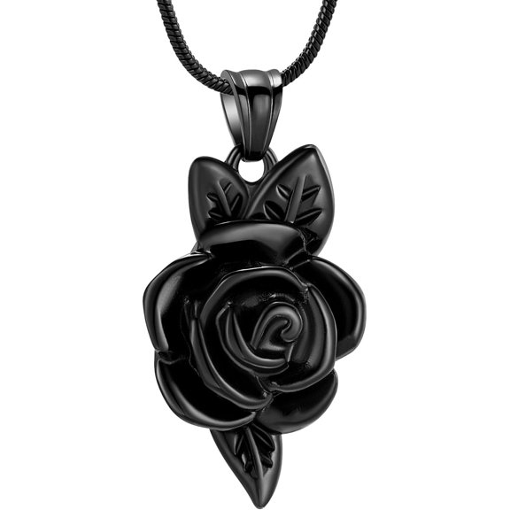 Cremation Jewelry Rose Floer Shape Urn Pendant Necklace Pet Cremation Ash Urn Jewelry Ashes Keepsake