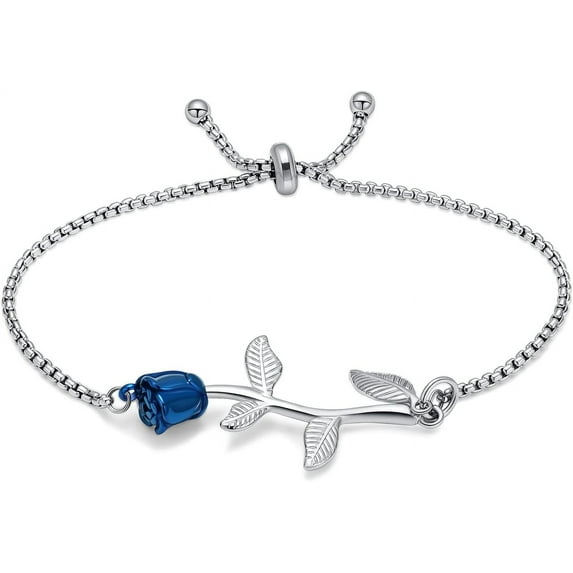 Cremation Jewelry Rose Flower Urn Bracelet for Ashes for Women Memorial Adjustable Ashes Link Bracelet