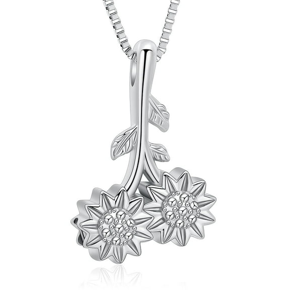 Cremation Jewelry Sunflower Urn Necklace for Ashes Stainless Steel Memorial Human Pet Ashes Pendant for Women Men Keepsake Jewelry Necklace