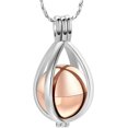 thumbnail image 1 of Cremation Jewelry Teardrop Urn Necklace for Ashes with Hollow Ball Memorial Locket Pendant Urn Jar Keepsake Jewelry for Women Men, 1 of 6