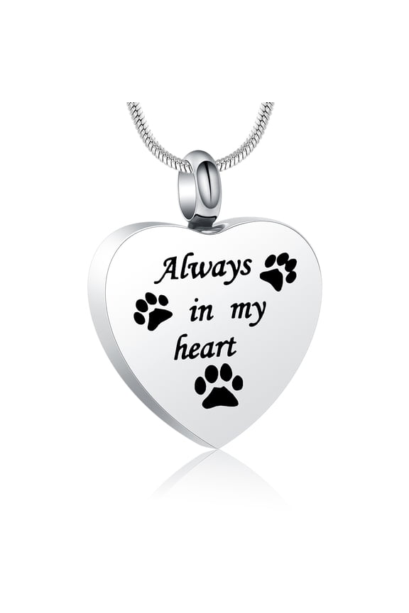 Cremation Jewelry Tiny Heart Urn Necklaces for Ashes Angel Wing / Paw / Always Small Heart Urn Locket for Human Ashes Holder