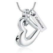 Cremation Jewelry Tiny Heart Urn Necklaces for Ashes Women Ashes Necklace Stainless Steel Small Heart Urn Locket for Ashes