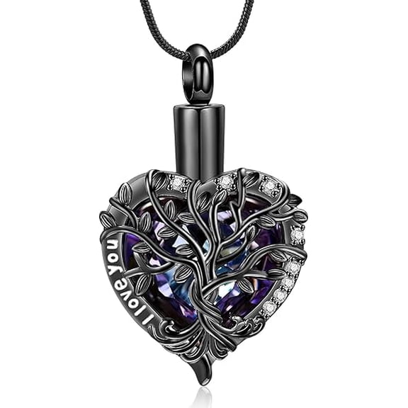 Cremation Jewelry Tree of Life Heart Urn Necklace for Ashes Heart Cremation Necklaces for Human / Pets Heart Memorial Ashes Keepsake Pendant Funeral Urns Memorial Lockets for Women Men
