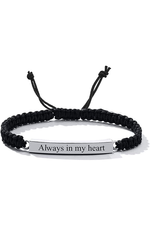 Cremation Jewelry Urn Bracelet for Ashes Adjustable Stainless Steel Memorial Keepsake Bangle Bracelet for Women Men-Always in My Heart