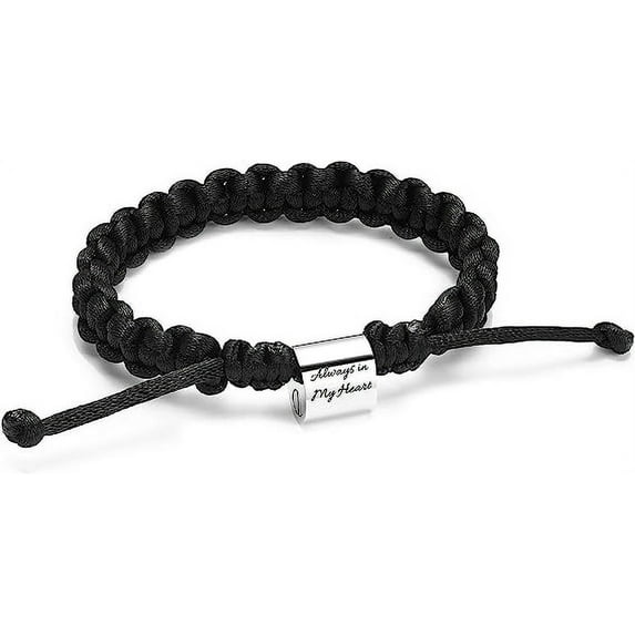 Cremation Jewelry Urn Bracelet for Ashes Braided Adjustable Ashes Bracelets for Men Women Memorial Keepsake Bangle Bracelet for Dad / Mom