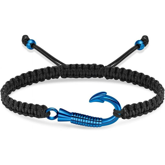 Cremation Jewelry Urn Bracelet for Ashes Stainless Steel Fish Hook Braided Rope Adjustable Bangle Keepsake Human Pet Memorial Gift