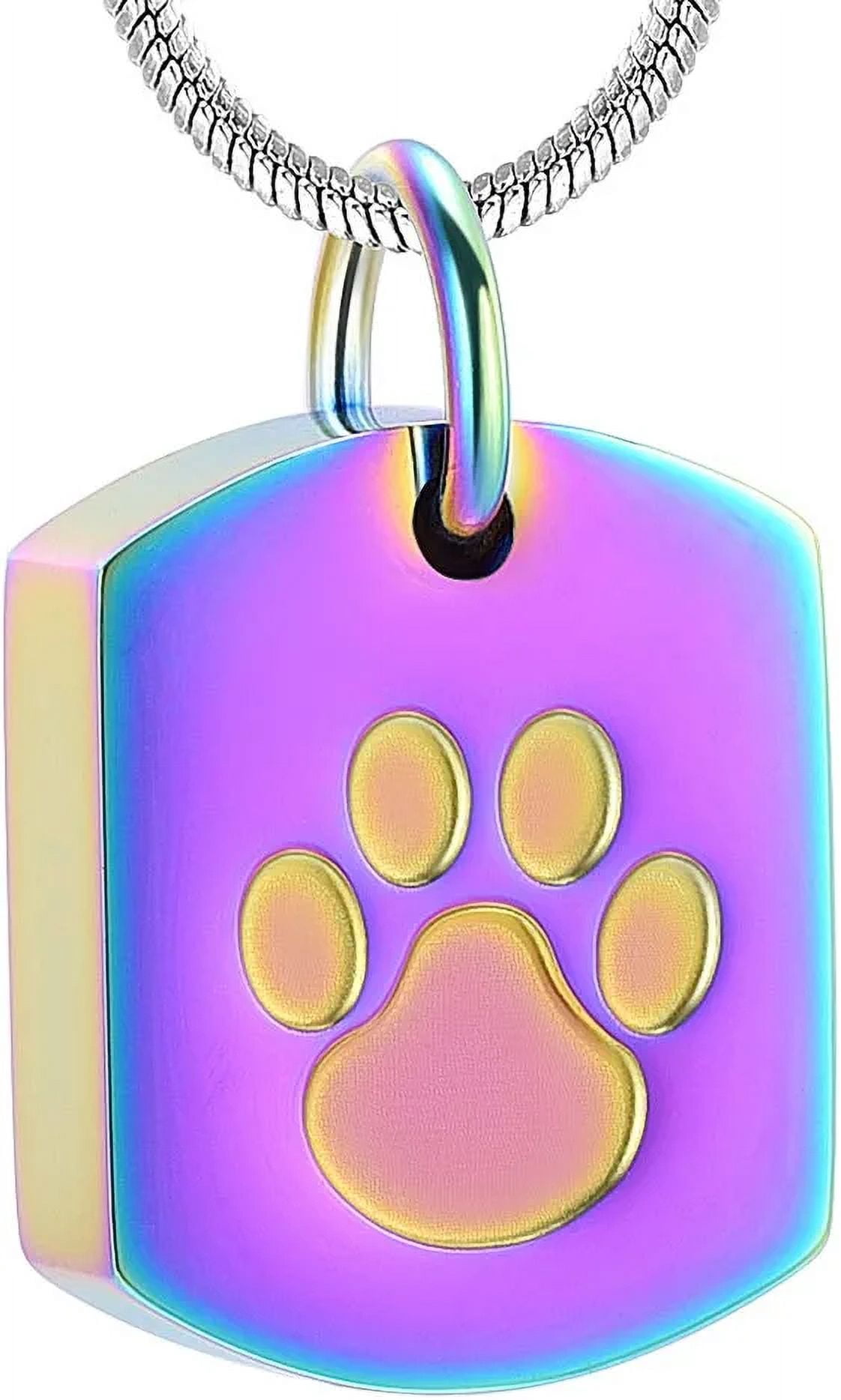 Cremation Jewelry Urn Necklace for Ashes for Pet, Paw Print Memorial ...