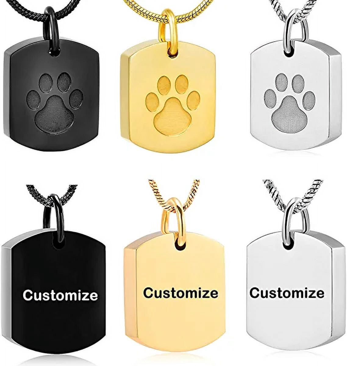Cremation Jewelry Urn Necklace for Ashes for Pet, Paw Print Memorial ...