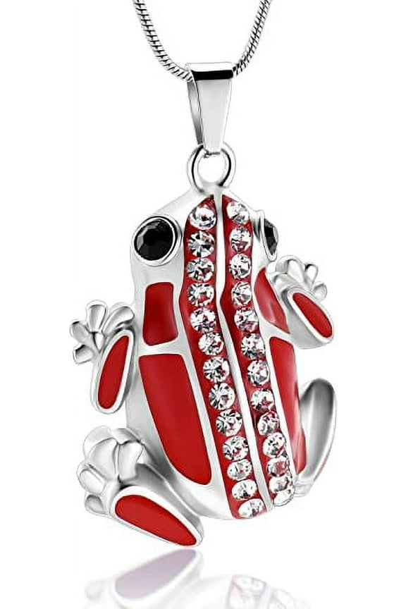 Cremation Jewelry Urn Necklace for Ashes, Frog Charm Memorial Pendant, Keepsake Locket Frog Shaped