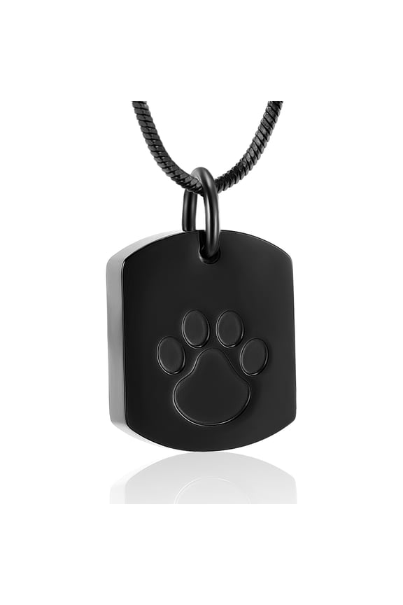 Cremation Jewelry Urn Necklace for Ashes for Pet, Paw Print Memorial Ash Jewelry, Keepsake Pendant for Pet's Cat Dog's Ashes with Filling Kit