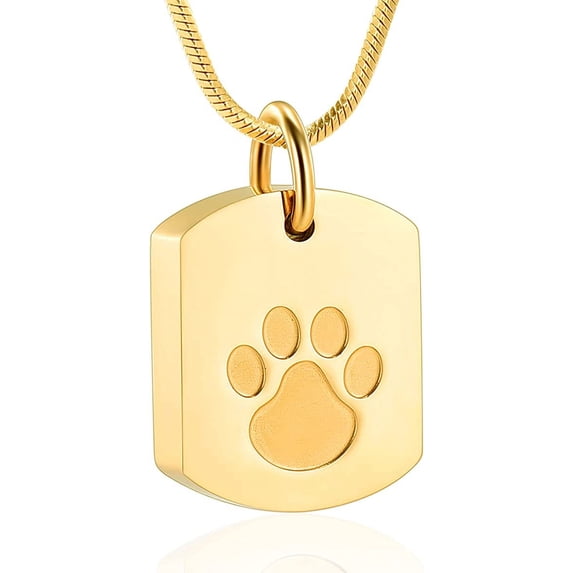 Cremation Jewelry Urn Necklace for Ashes for Pet, Paw Print Memorial Ash Jewelry, Keepsake Pendant for Pet's Cat Dog's Ashes with Filling Kit