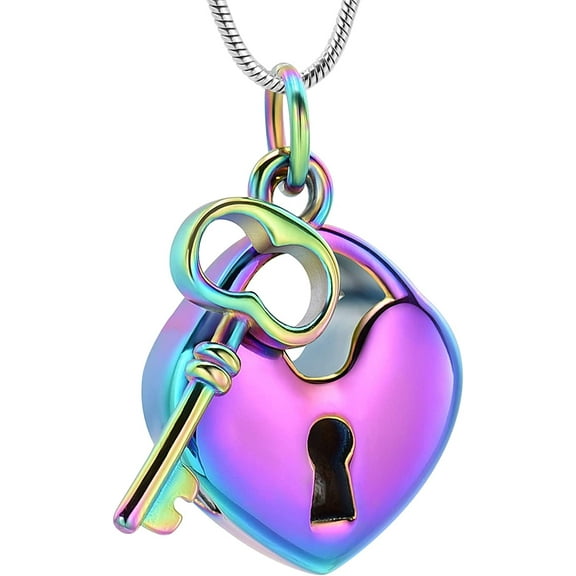 Cremation Jewelry Urn Necklaces for Ashes Stainless Steel Key with My Heart Urn Pendant Memorial Ash Holder Keepsake Necklace