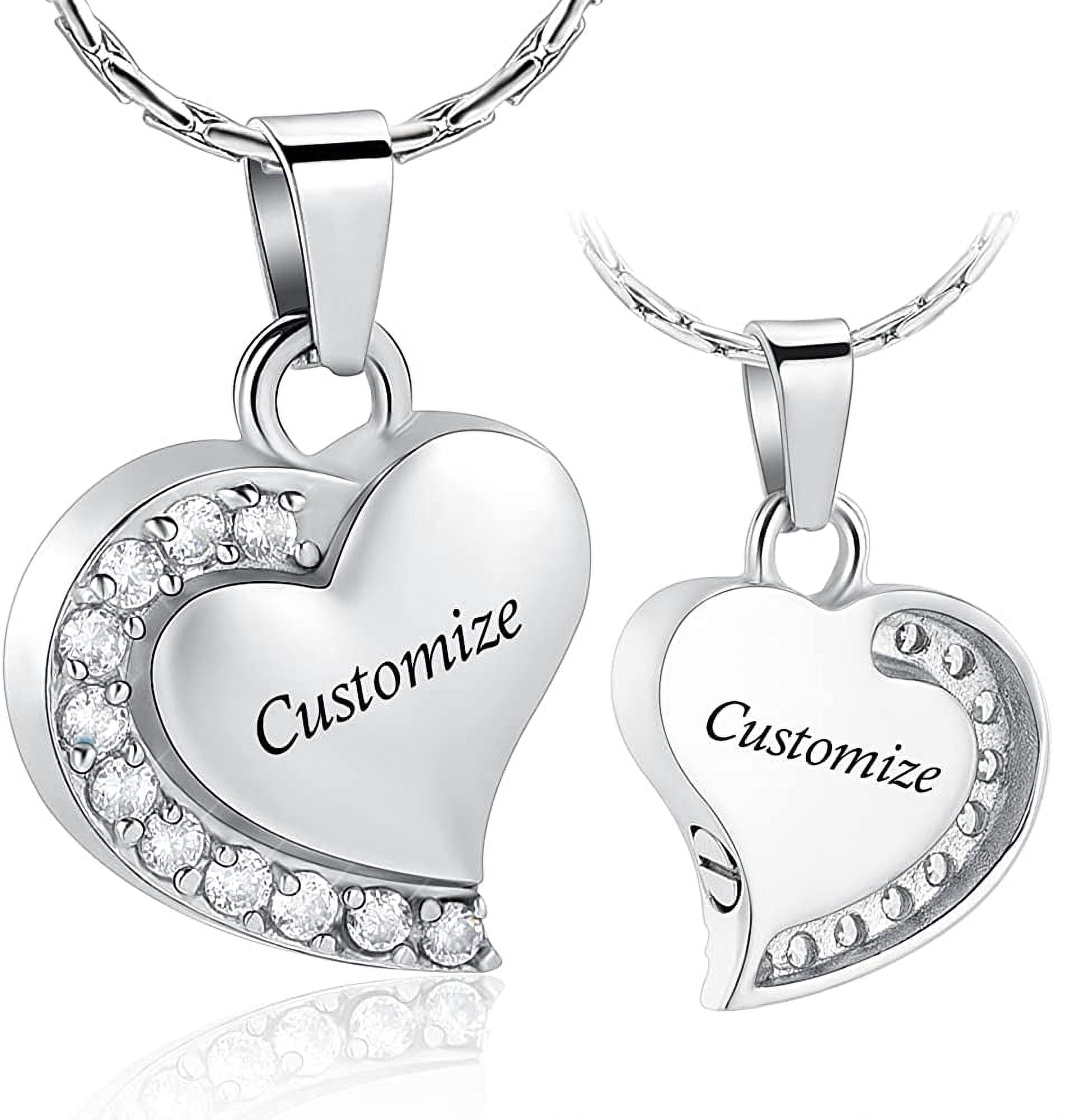 Kenning Cremation Jewelry For Ashes - 4 Pc Stainless Steel Memorial Urn Pendant Necklace With CZ Stones (Black & Silver)