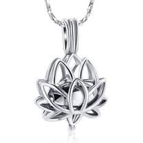 Cremation Jewelry for Ashes - Lotus Flower Ashes Pendant Mini Keepsake Urn Necklace for Ashes Memorial Women's Lockets Ash Jewelry