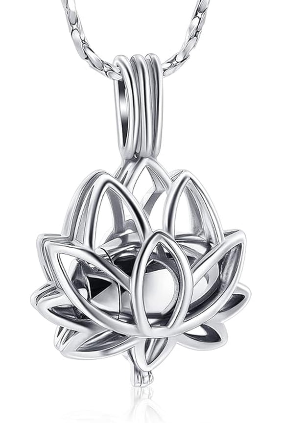 Cremation Jewelry for Ashes - Lotus Flower Ashes Pendant Mini Keepsake Urn Necklace for Ashes Memorial Women's Lockets Ash Jewelry