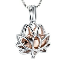 Cremation Jewelry for Ashes - Lotus Flower Ashes Pendant Necklace with Mini Keepsake Urn Memorial Ash Jewelry