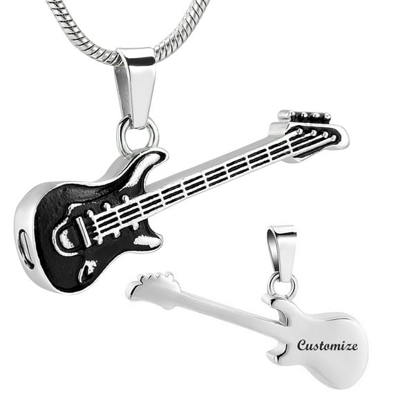 Cremation Jewelry for Ashes Pendant Musical Instrument Cremation Necklace for Women&Men Guitar Urn Necklace for Ashes Keepsake Memorial Urn Necklace