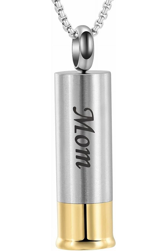 Cremation Jewelry for Ashes Pendant Urn Necklace Cylinder Urn Necklace For Ashes Of Loved Ones -Dad/Mom/Son/Grandma/Grandpa Cylinder Memorial Locket