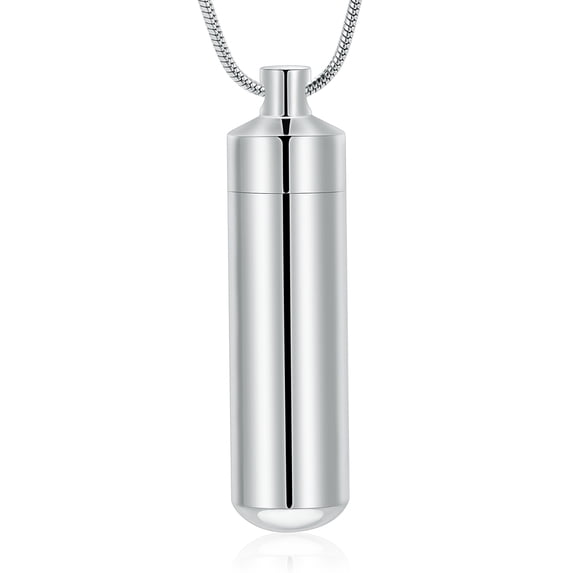 Cremation Jewelry for Ashes Pendant Urn Necklace Cylinder with Glass Vial Keepsake Ashes Memorial Jewelry