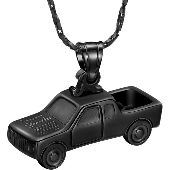 Cremation Jewelry for Ashes Pick Up Truck Urn Necklace for Men Women Keepsake Ashes Necklace Pendent Ash Holder
